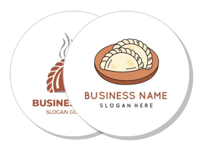 business logo design with dumplings and custom slogan template