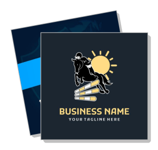 business logo design with horse and sun template