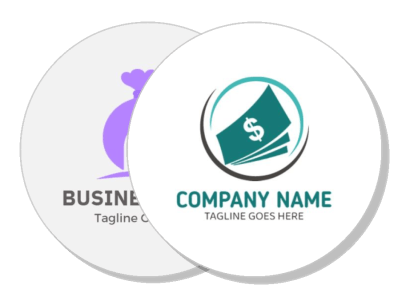 business logo design with tagline and dollar icon template