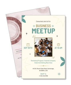 business meetup invitation card meeting details and date template