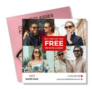 buy one get one free sunglasses promotion advertisement template