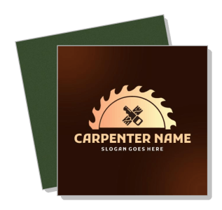 carpenter logo design template with saw and tools illustration