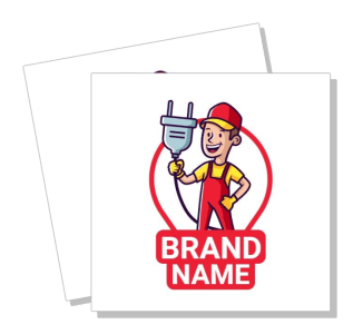 cartoon electrician character brand logo design template
