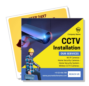 cctv installation services promotion company advertisement template