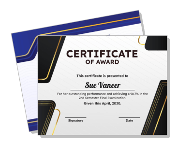 certificate of award achievement template design
