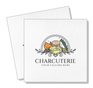 charcuterie board logo design with cheese and crackers illustration template