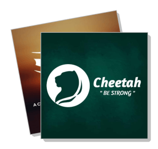 cheetah be strong logo design on dark background template