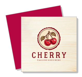 cherry brand logo design on wooden background template