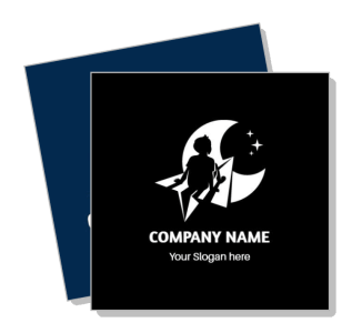 child sitting on paper airplane company logo design template
