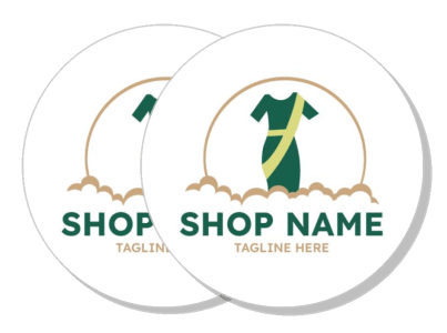 clothing shop logo design round sticker template
