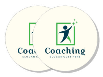coaching logo with person icon and slogan placeholder template