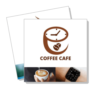 coffee cafe logo with latte and watch elements template