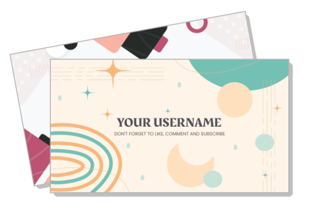 colorful abstract youtube channel banner template with username placeholder