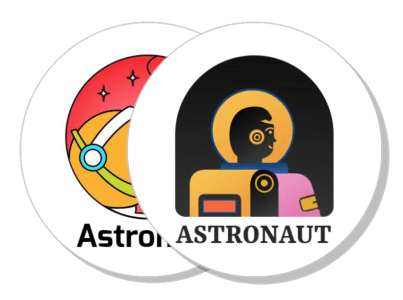 colorful astronaut logo designs space themed illustrations template