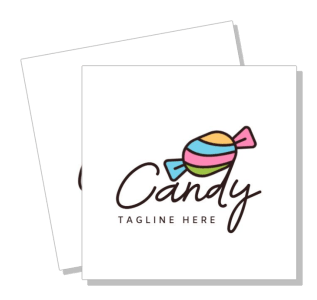colorful candy logo design with tagline template