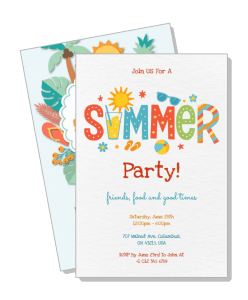 colorful summer party invitation card design template