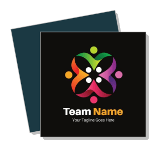 colorful team logo template with customizable tagline