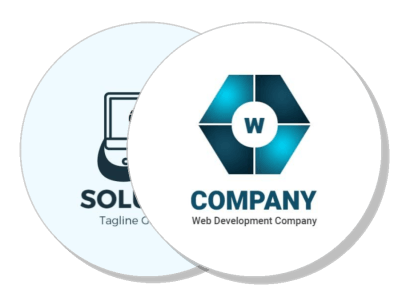 company logo design with web development theme and tagline template