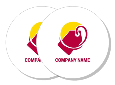 company logo red boxing glove design with yellow background template