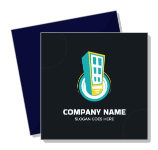 company logo template building icon with placeholder slogan