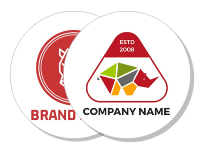 company logo with rhino design and branding elements template