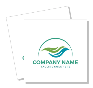 company logo with wave design and placeholder tagline template