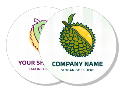 company name durian fruit logo design with placeholder text template