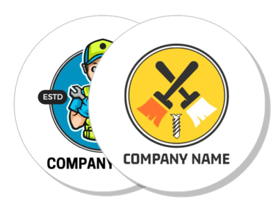 construction and painting company logos circular designs template