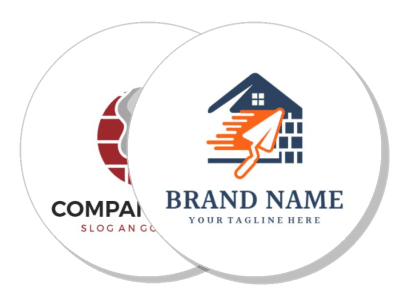 construction brand logos with house and brick design elements template