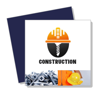 construction logo hard hat screws industrial theme design template