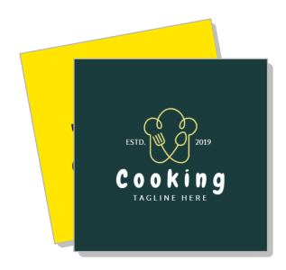 cooking logo design with chef hat and utensils template