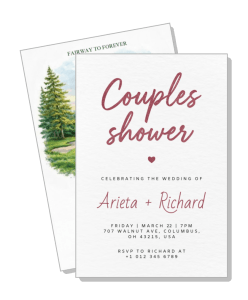 couples shower wedding invitation rustic design template