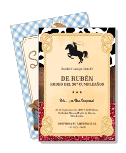 cowboy themed 50th birthday invitation design template
