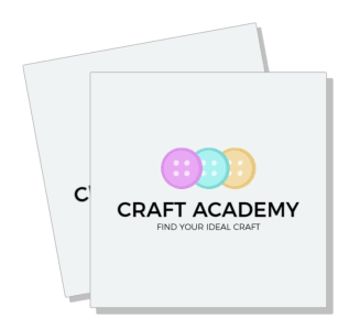 craft academy logo design with multicolor buttons template