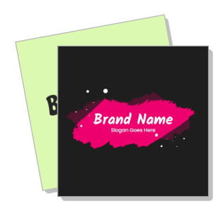 creative brand logo design pink brush slogan template