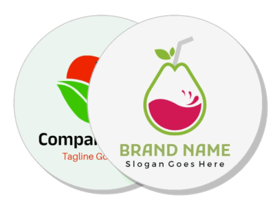 creative company brand names logos design with taglines circle format template