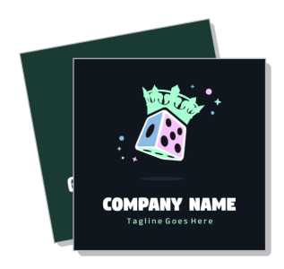 creative company logo design with dice and crown icon template