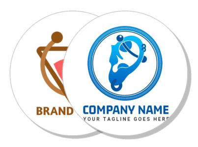 creative double circle business logo design placeholder template