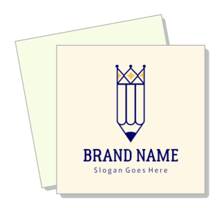 creative pencil logo design template with brand name and slogan