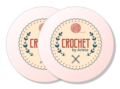 crochet by arieta yarn label design sticker template
