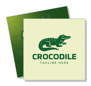 crocodile brand logo design with tagline example template