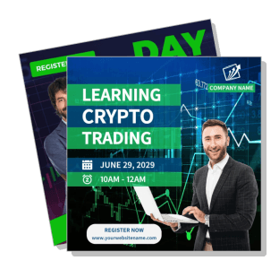 crypto trading learning event promo registration details template