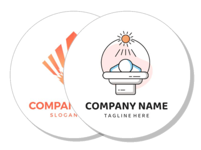 custom business logo design with creative slogan and iconic graphic elements template