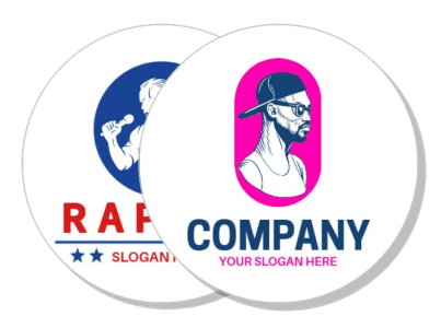 custom logo designs with male silhouette and rapper theme template