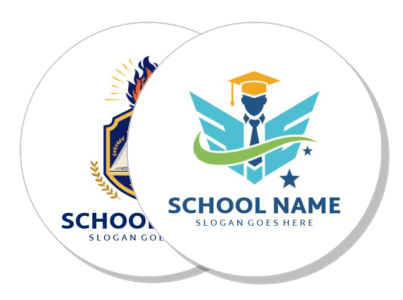 customizable school logos with placeholder text and design elements template