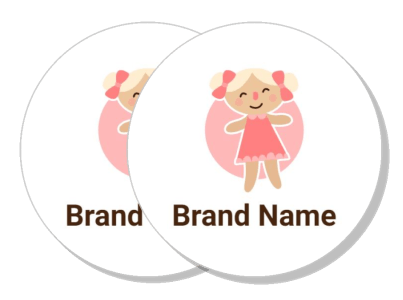 cute girl logo design with brand name placeholder template