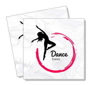 dance event logo with silhouette and pink circle template