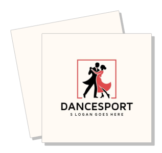dancesport logo with dancing couple and placeholder slogan template