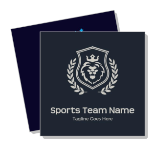 dark blue sports team logo with lion emblem template