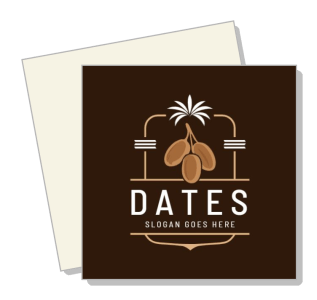 dates logo brown background with slogan space minimalist design template